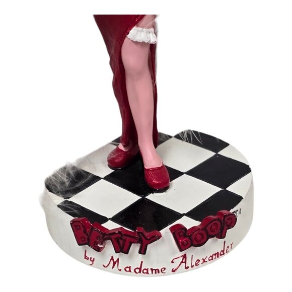 Vtg Betty Boop Figurine by Madame Alexander 6.5" Red Evening Gown Feather Boa - Picture 10 of 11